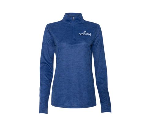 (Blue) Tonal Blend Quarter-Zip Pullover